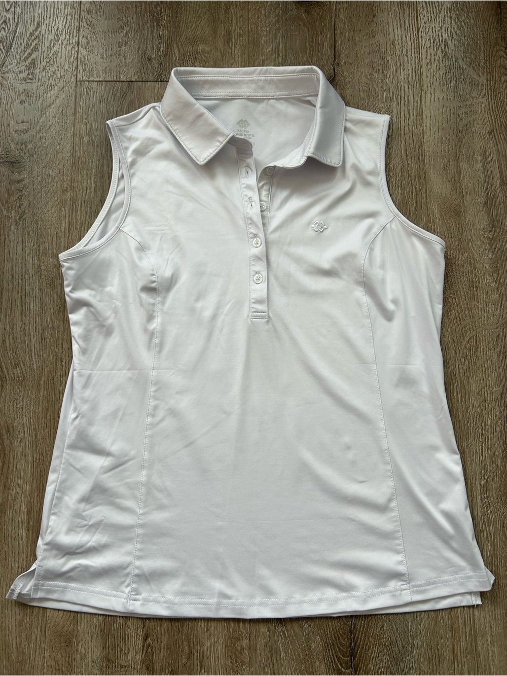 White Sleeveless Polo Top - Golf, Pickle Ball Athletic Wear